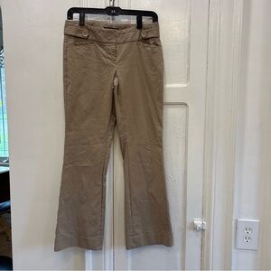 The Limited Ideal Stretch Flare Tan Polyester Wide Band Sz 6P 90s Y2K CBK style